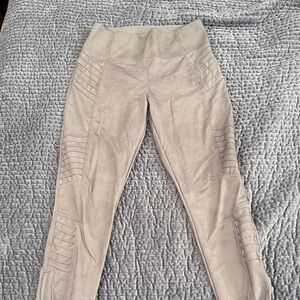Athleta Taupe Leggings moto size small